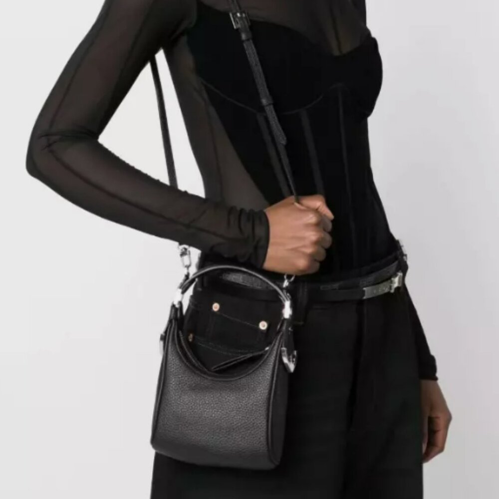 BY FAR Cosmo Grain Leather Bag in Black MSRP$528